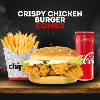 Crispy chicken burger combo