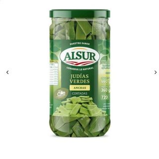 Judía verde frasco ALSUR 660gr 360gne