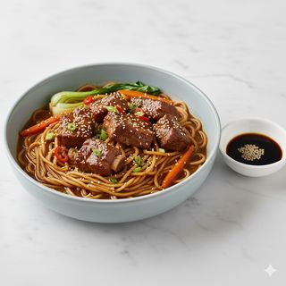 Spaghetti brasati con costine di maiale