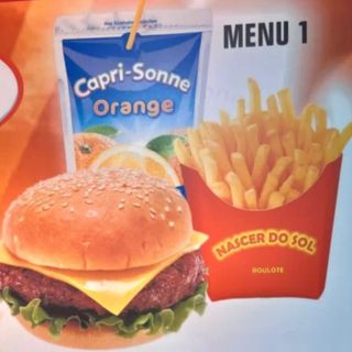 Menu infantil de hamburguer 