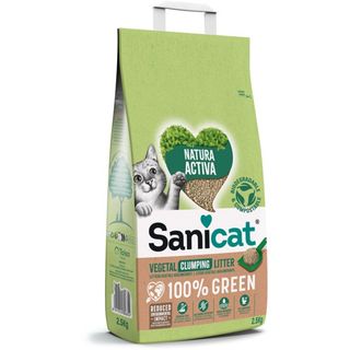 SANICAT 100% Green, grudajući biljni pijesak za mačke, bezmirisni, 2,5kg (KOD PSANNATA025K31)