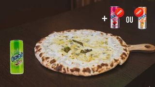 Pack Pizza 4 fromages bords farcis + Canette Boga Lim ou Cidre