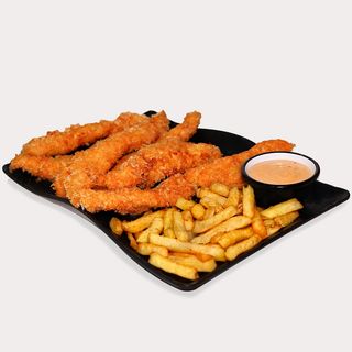Fingers de pollo con patatas fritas