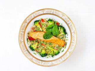 Лосось з вершково-шпинатним соусом із то