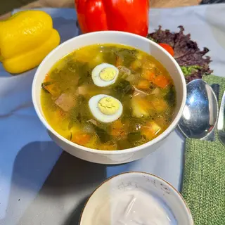 Суп щавельный с телятиной (300г)