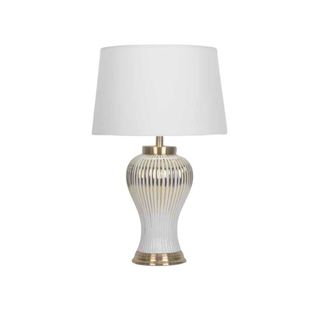 Lampa bijelo zlatna 55 cm s bijelim sjenilom