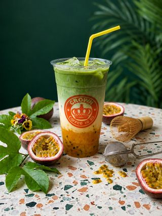 Iced Passion Fruit Matcha Latte 16 OZ