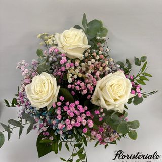 013-MUCHO AMOR DE VERDAD! 3 ROSAS BLANCAS