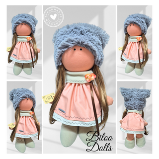 Papusa BILOO - ALESSIA, handmade, textila, 40 cm