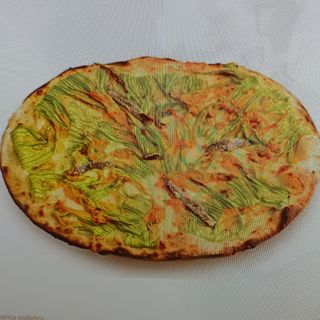 Fiore di zucca e pancetta