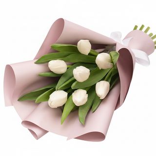 7 білих тюльпанів