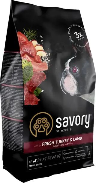 Savory Dog Small Breed rich in Fresh Індичка Ягня 1кг
