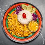 Poulet au curry et noix de coco
