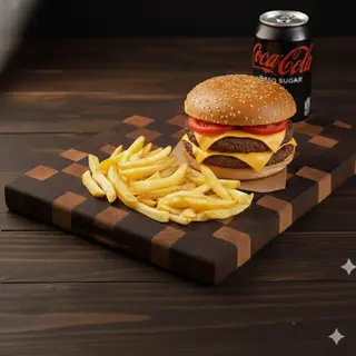 KING CHEESE + FRIES + BIBITA