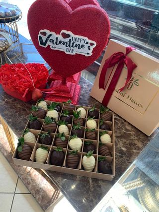 Coffret Damiers Fraises Au Chocolat 30 P