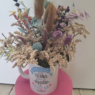 Taza "Te Quiero Mamá" Flor Seca