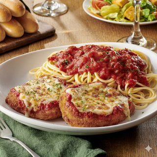 Chicken Parmigana Con Espaguetis