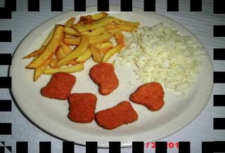 Nuggets com Arroz e Batata