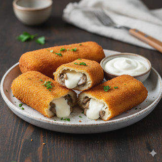 Krokiety z pieczarką i serem