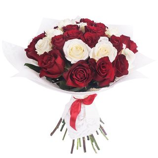 20 roses Rouge et Blanc