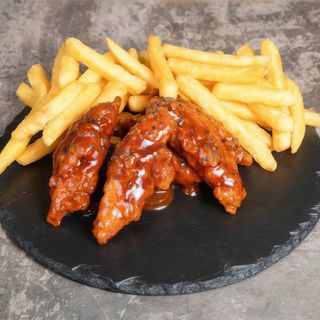 Asian Fried Chicken And Fries(Tiras de pollo y Patata fritas)