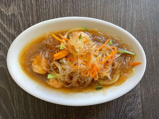 11 Spaghetti di soia con gamberi