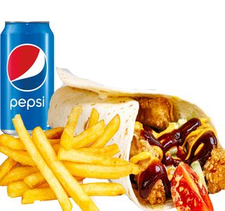 BBQ აზიური როლი, პატარა ფრი და პეპსი