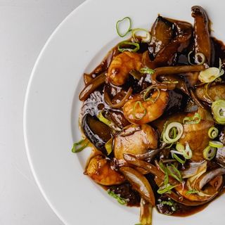 Berenjena Con Gambas