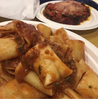 Paccheri con ragù di cinghiale sfumato col Barbera