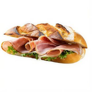 Bocadillo de jamón serrano y aceite de oliva