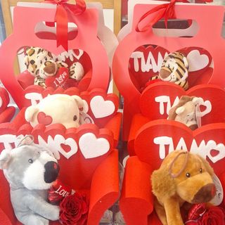 Divano pupazzo e rosa stabilizzata 