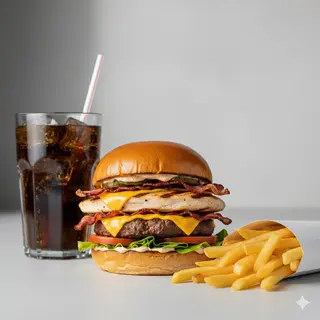 Chicken and beef burger - menù