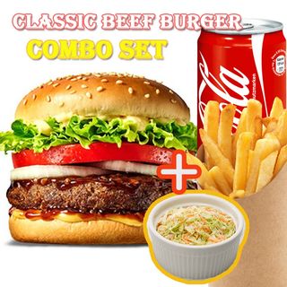 ბულგოგი bbq 100% ძროხის ყველის ბურგერი კომბო [버거비프불고기]