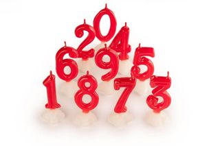 Velas rojas número para celebraciones