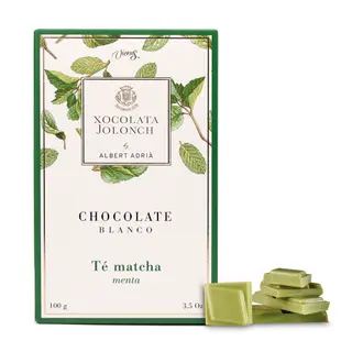 Chocolate Blanco con Té Matcha y Menta Jolonch 100 Gr.