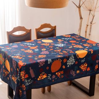 სუფრა - ღვინო ლურჯი 140x140სმ პოლიესტერი