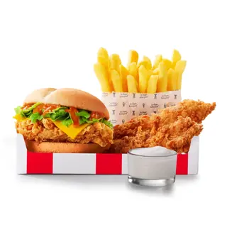 Crunch Burger Strip Box-Max (épicé, sans laitue)