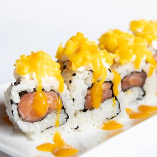 54a. Miura con salsa mango croccante patate