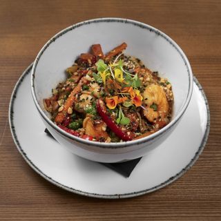 Fideos Asiaticos Con Gambas