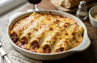 Canelones De Carne Gratinados Al Horno