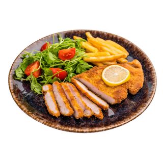 Plato De Pechuga Empanada Con Bacon