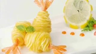 19 Gamberetti avvolti nei fili di patate - 4 pezzi