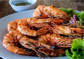 41A. Gamberi alla griglia con sale e pepe