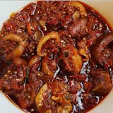 Ofada Stew with white-rice and Dodo