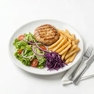Hamburguesa de pollo al plato