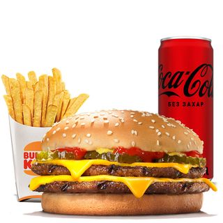 Двоен Чийзбургер XXL Меню (816г)