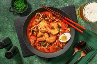 Ramen con gamberi fritti