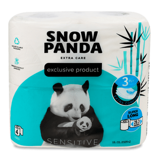 Папір туалетний «Сніжна панда» Extra Care Sensitive (4шт)