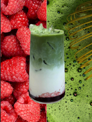 Iced matcha latte malinowa