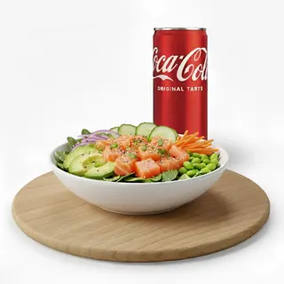 255. Poke sake passion + Lattina Coca-Cola